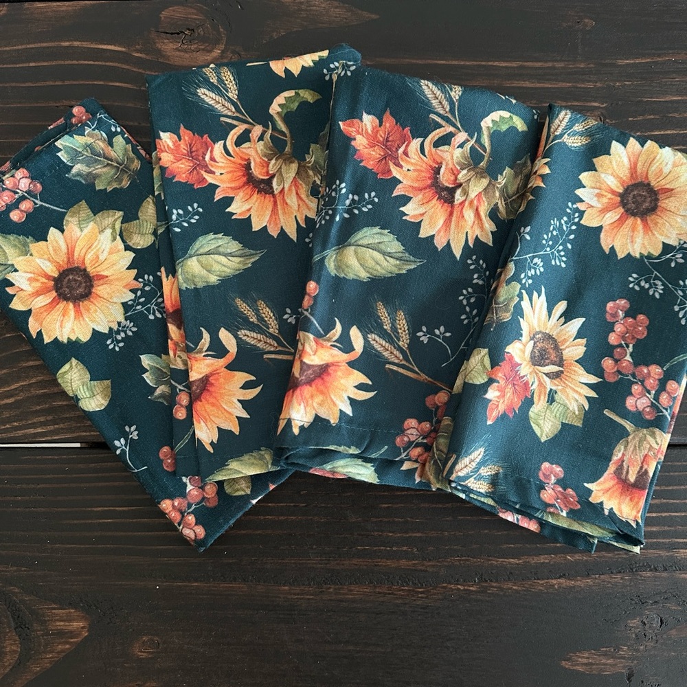 VINTAGE SUNFLOWER DINING TABLE NAPKINS